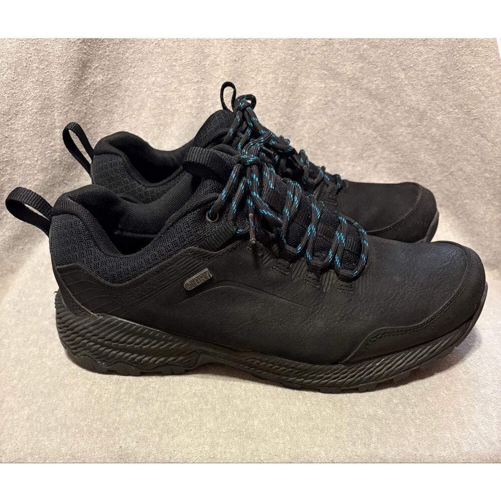 Merrell Men’s 9.5 Forestbound Waterproof Black Leather Hiking Walking Shoes EUC